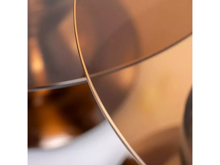 Tables d’appoint originales LAVILE en marron et en cuivre brillant