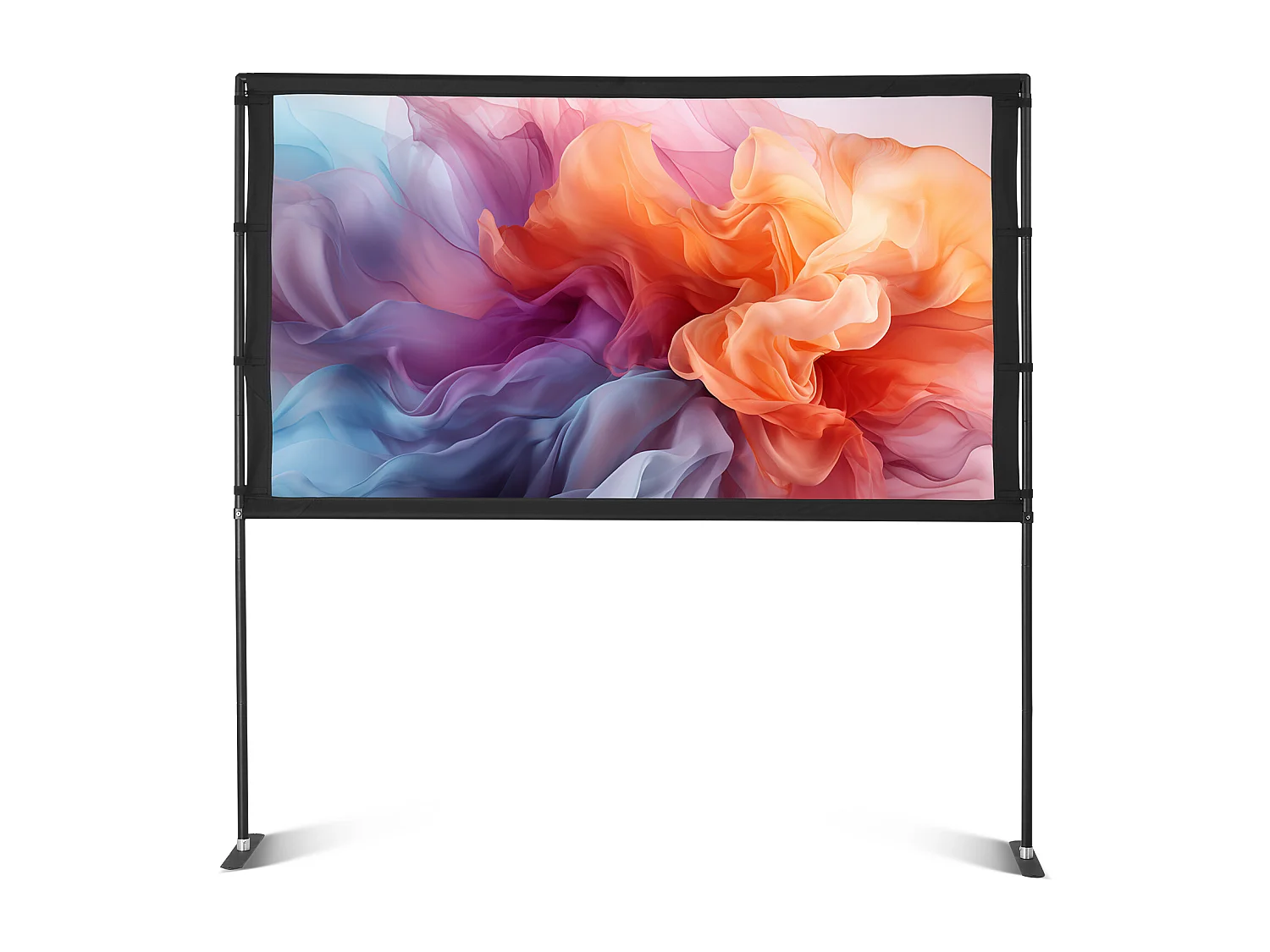 Ekran Projektowy SucceBuy 203,2 cm z 2 Nóżkami, Przenośne i Niegnące Płótno Projektowe, Duży Kąt Widzenia 160°, 16:9 4K HD