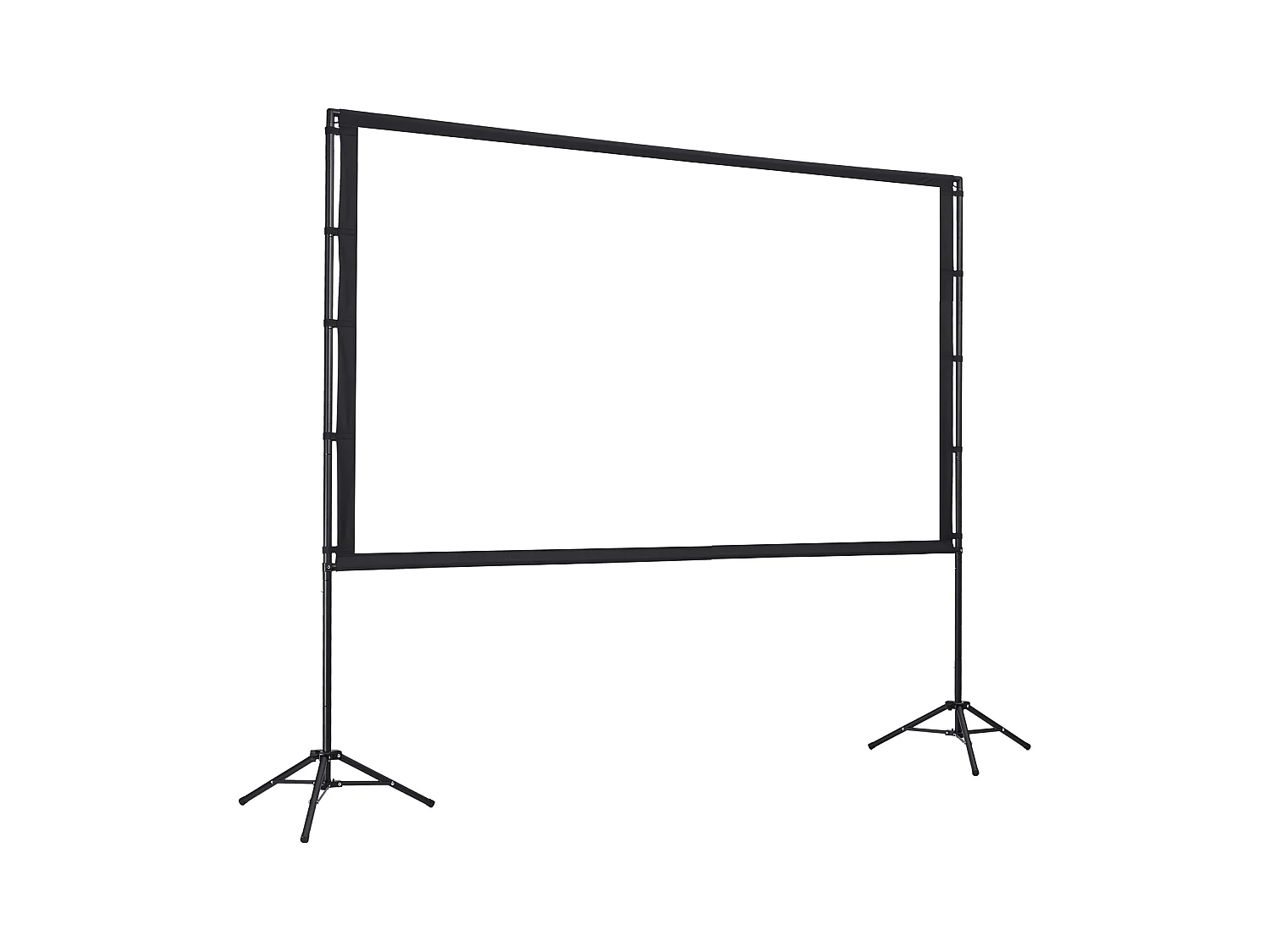 Projektionsleinwand SucceBuy 254 cm mit 2 Stative, Tragbare und Knitterfeste Projektionsleinwand, Großer Betrachtungswinkel 160°, 16:9 4K HD