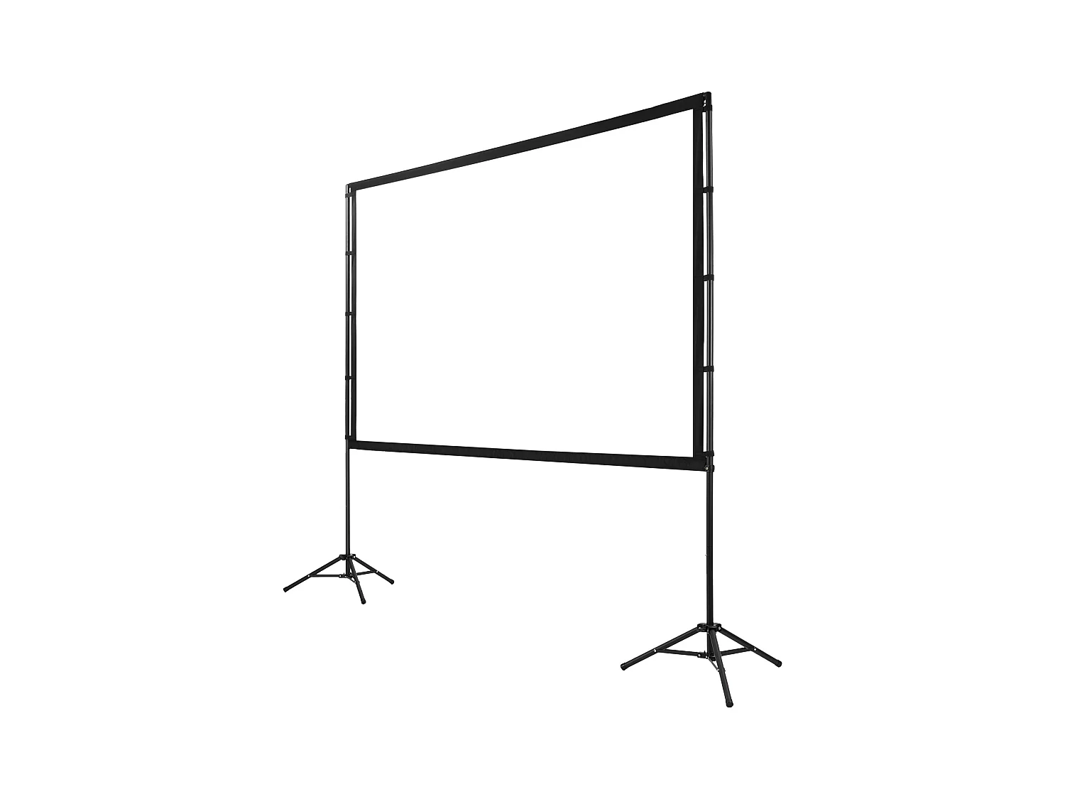 Projektionsleinwand SucceBuy 254 cm mit 2 Stative, Tragbare und Knitterfeste Projektionsleinwand, Großer Betrachtungswinkel 160°, 16:9 4K HD