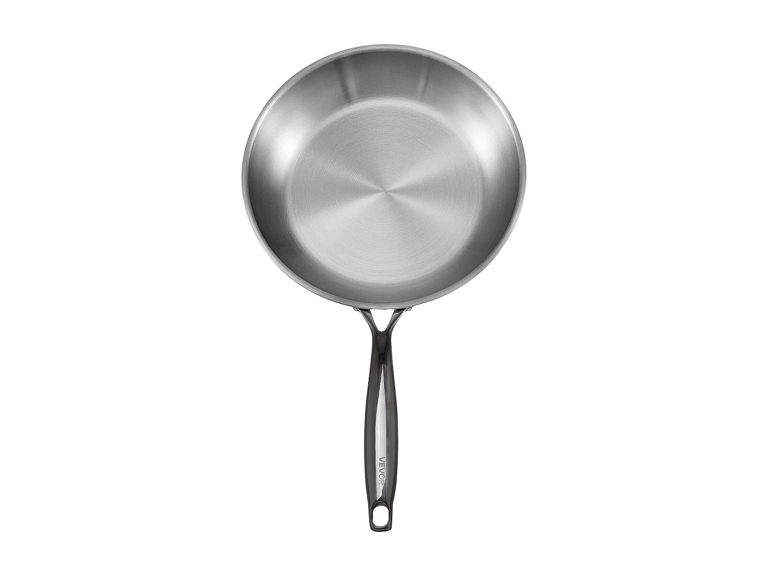 Poêle en Acier Inoxydable SucceBuy, 3PCs 24/28/32 cm, Sauteuse avec Poignée Résistante À la Chaleur, Ustensiles de Cuisine Restaurant, pour  Gaz, Argent