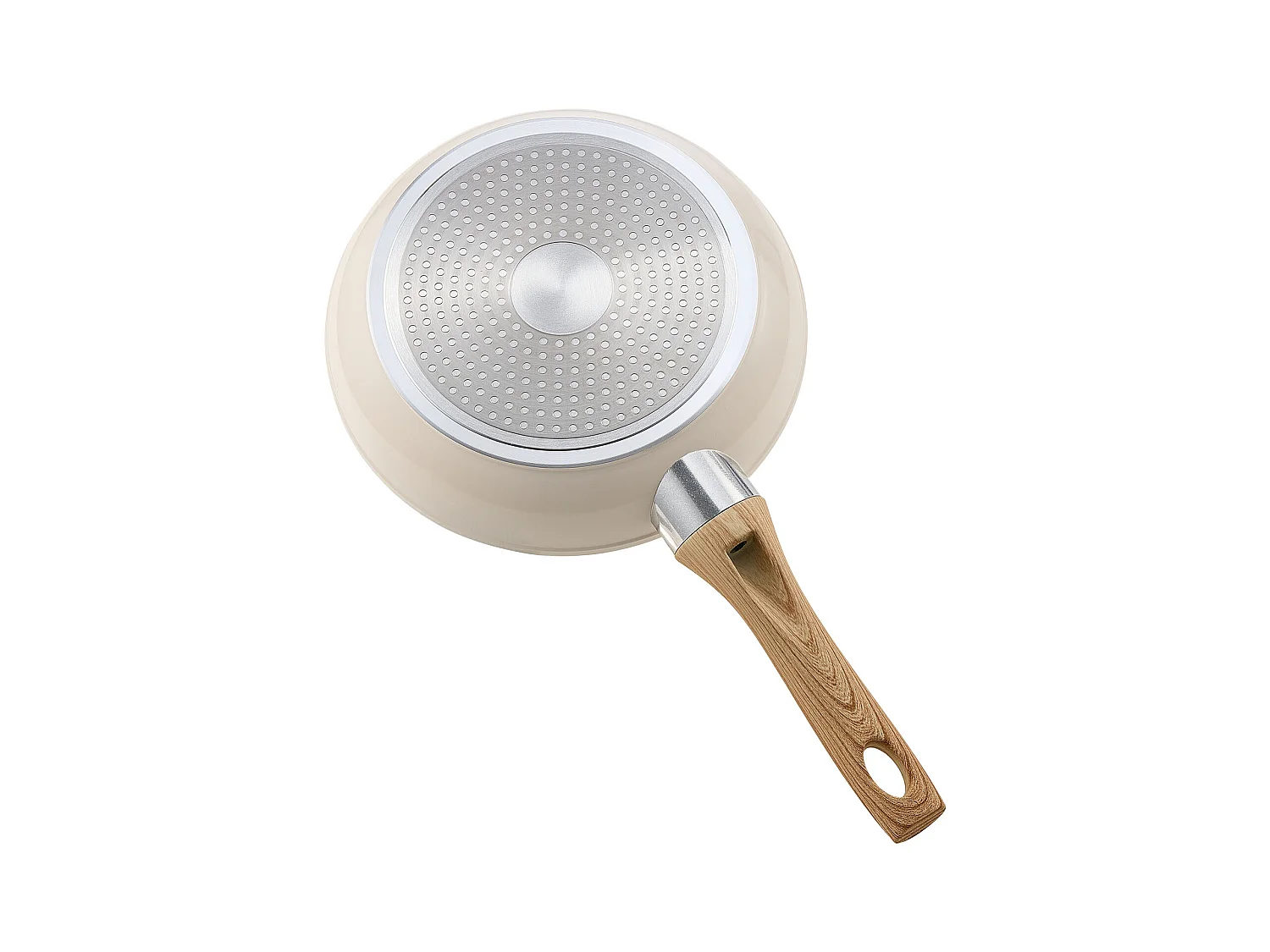 Poêle en Aluminium SucceBuy, 3PCs 20/24/28 cm, Sauteuse en Céramique Antiadhésive avec Poignée Résistante À la Chaleur, pour  Gaz, Électrique, Beige