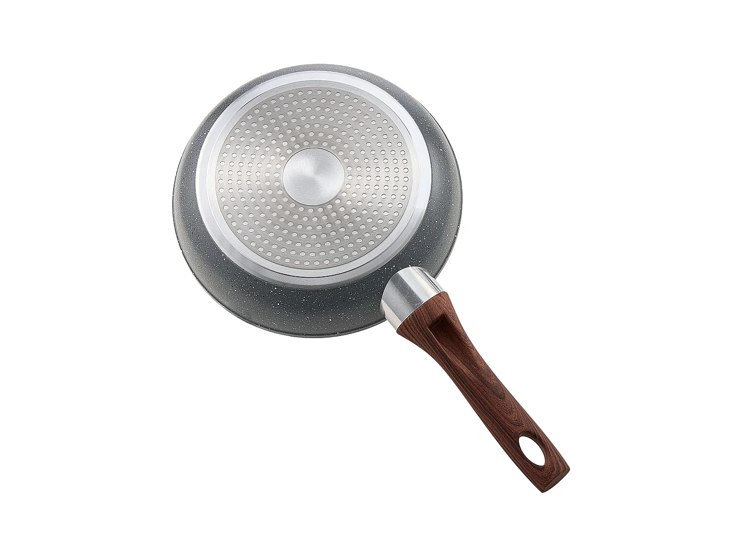 Poêle en Aluminium SucceBuy, 3PCs 25/28/32,5 cm, Sauteuse Antiadhésive Pré-Assaisonnée avec Poignée Résistante À la Chaleur, pour  Gaz, Électrique, Gris