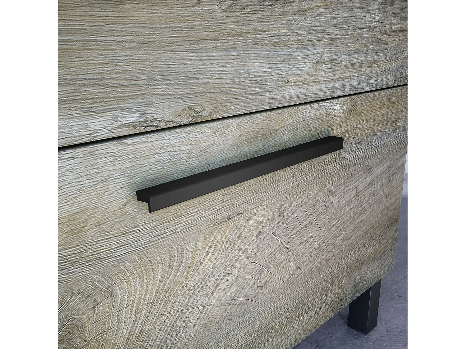 Mueble Baño Nubis Natural Roble Alaska 3 Cajones Espejo 80x86x45 cm