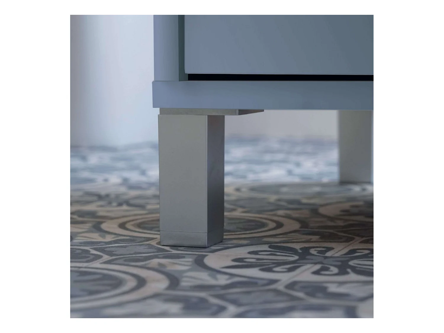 Mueble Baño 82 cm Kalma c/Patas y Espejo (Sin Lavabo) Azul Talco