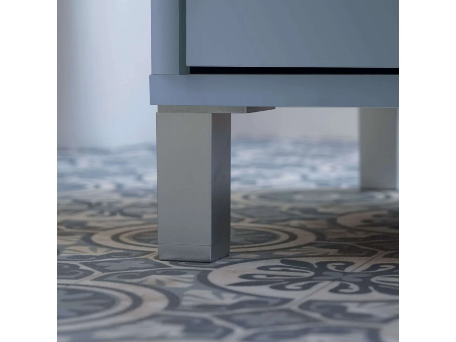 Mueble Baño 82 cm Kalma c/Patas y Espejo (Sin Lavabo) Azul Talco