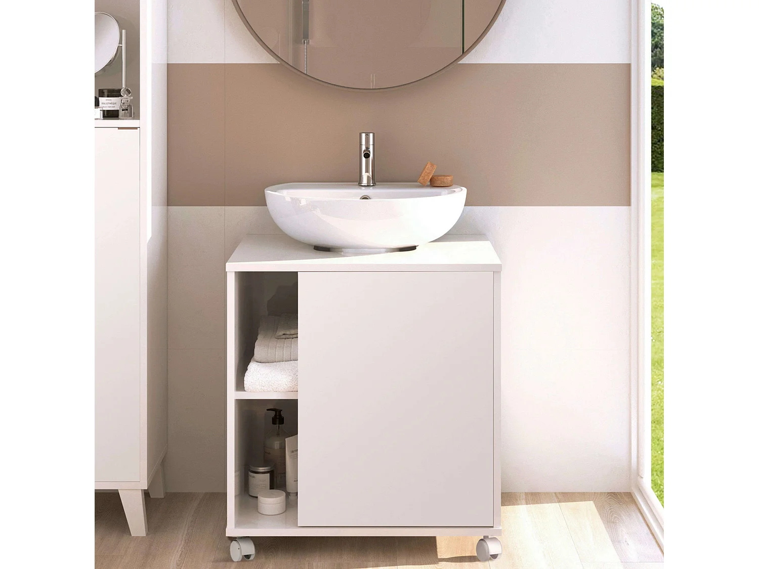 Baño con Ruedas Sitra Blanco Brillo 59 cm