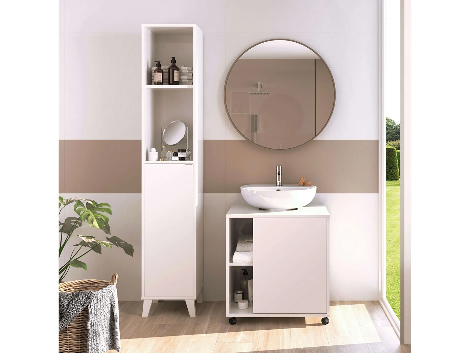 Baño con Ruedas Sitra Blanco Brillo 59 cm