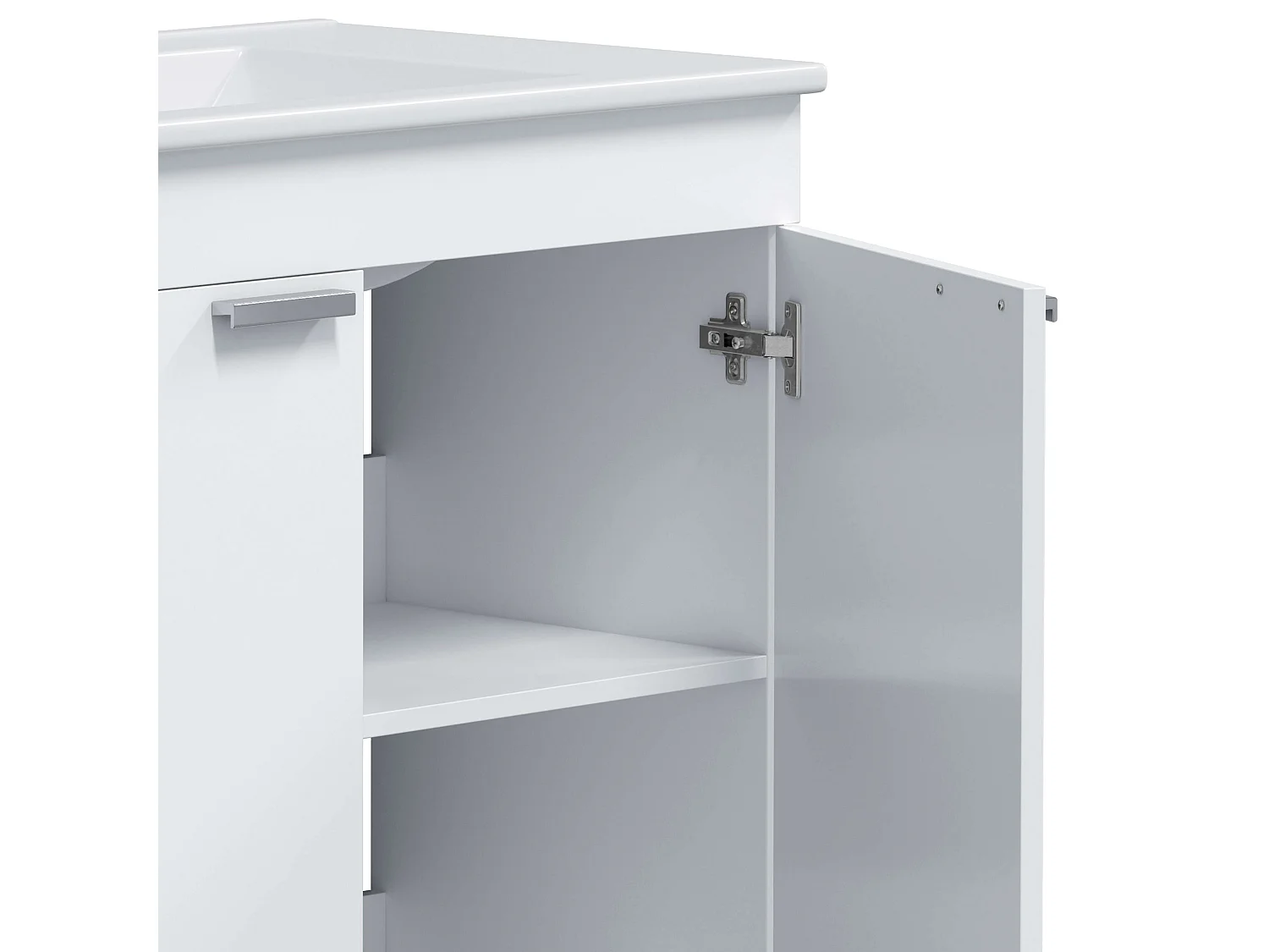 Mueble de Baño Atenea 80 cm Armario 2 Puertas Blanco Brillo con Lavabo
