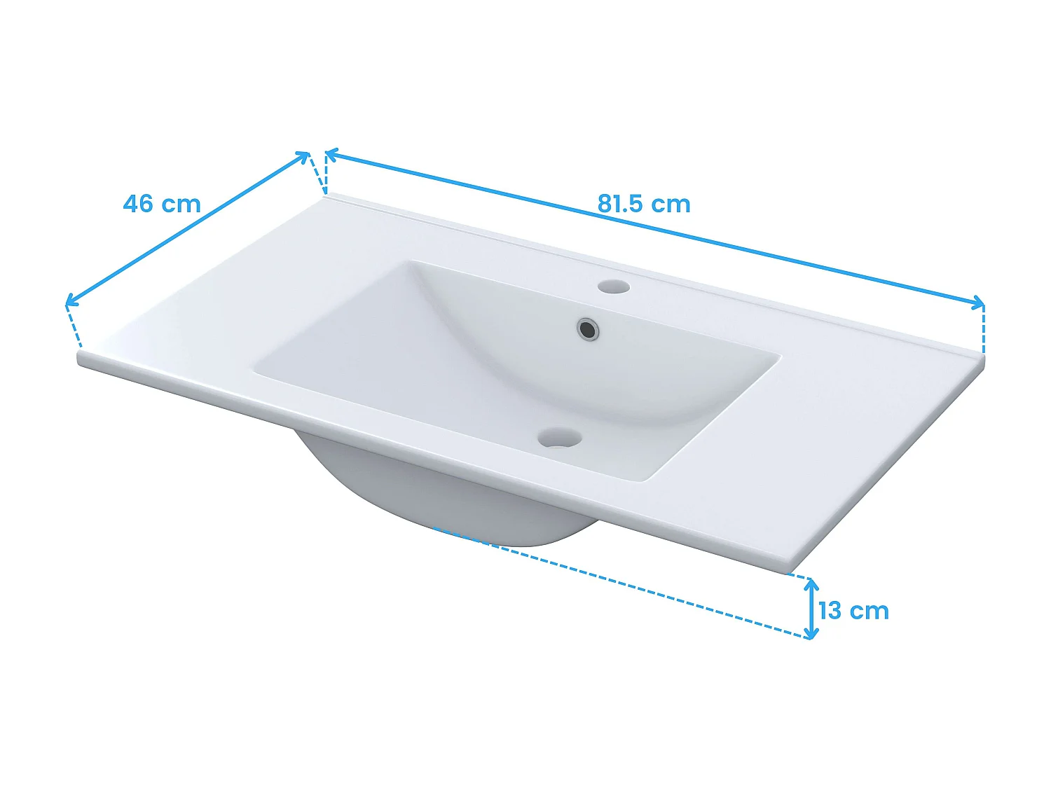 Mueble de Baño Atenea 80 cm Armario 2 Puertas Blanco Brillo con Lavabo