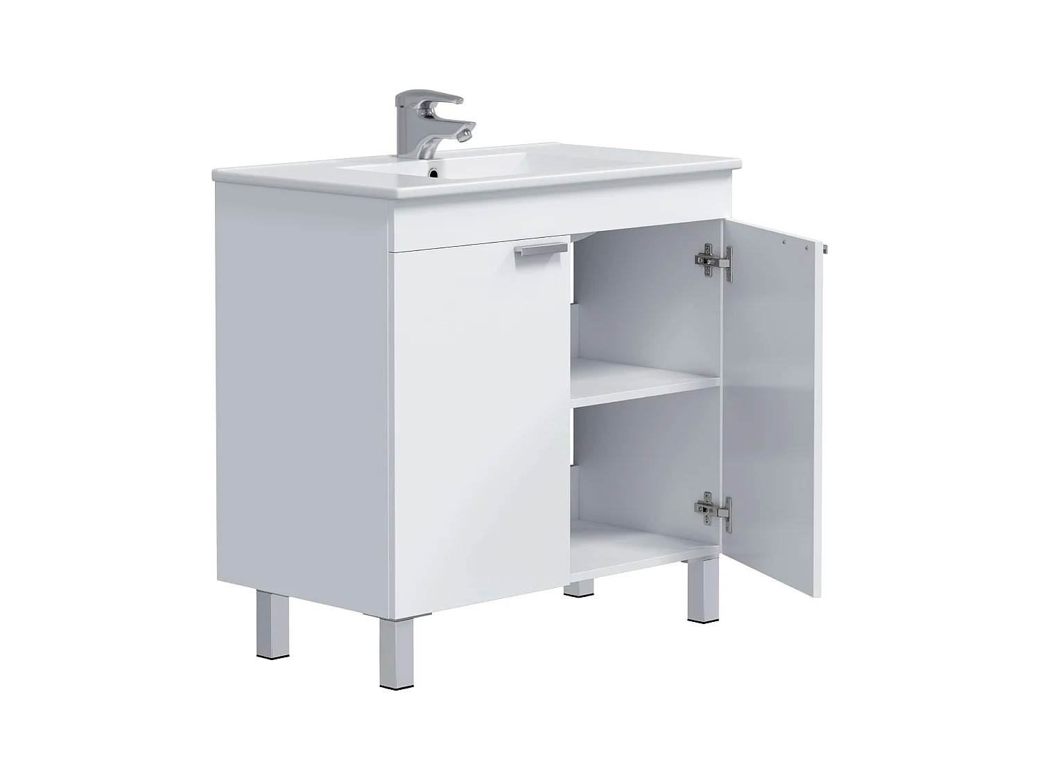 Mueble de Baño Atenea Contemporáneo Blanco 2 Puertas 80x80x45 cm