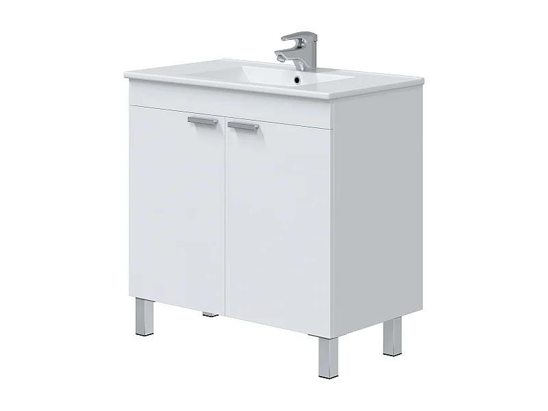 Mueble de Baño Atenea Contemporáneo Blanco 2 Puertas 80x80x45 cm