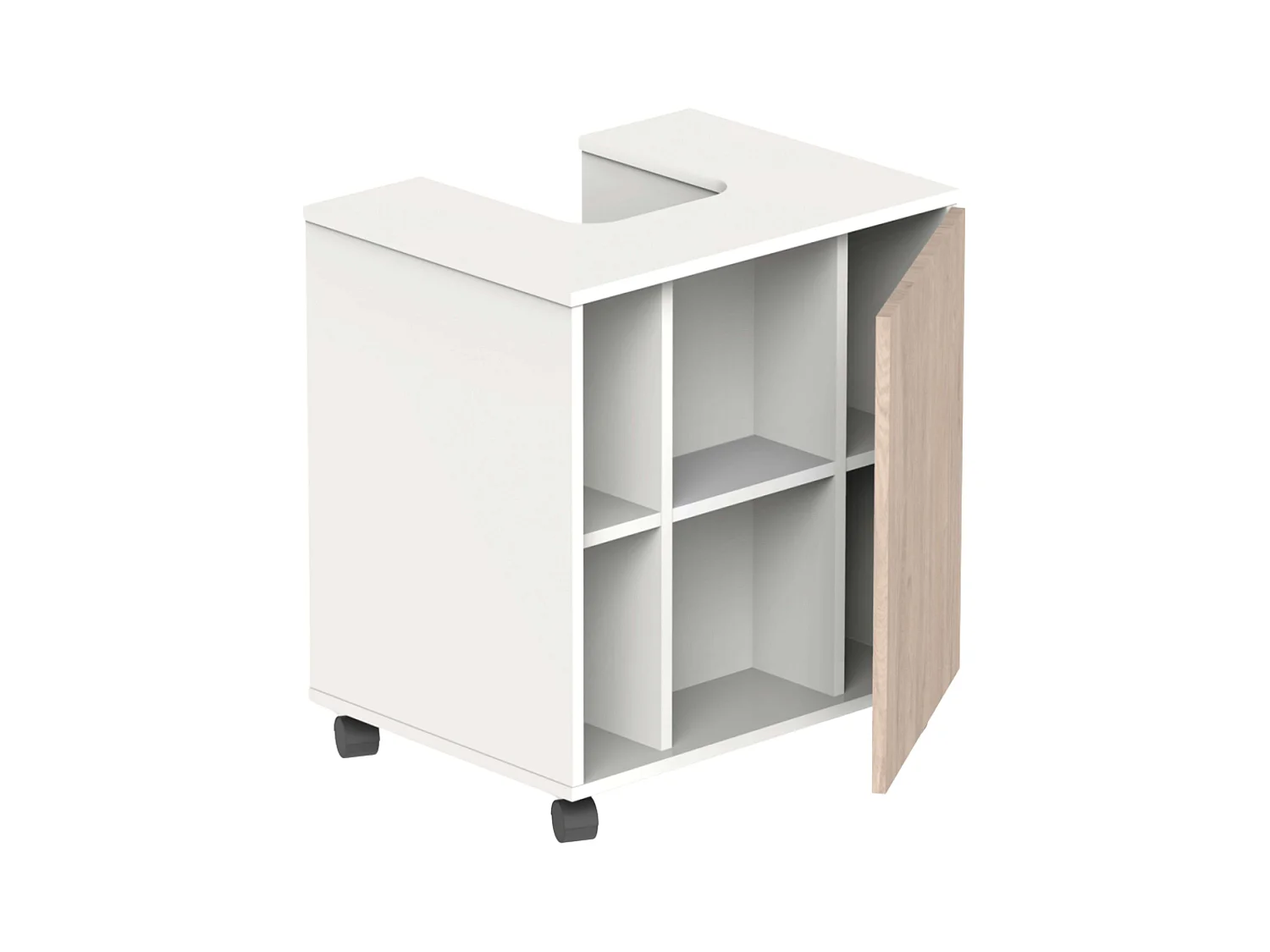 Mueble baño c/ruedas p/lavabo pedestal Sinna 59 cm