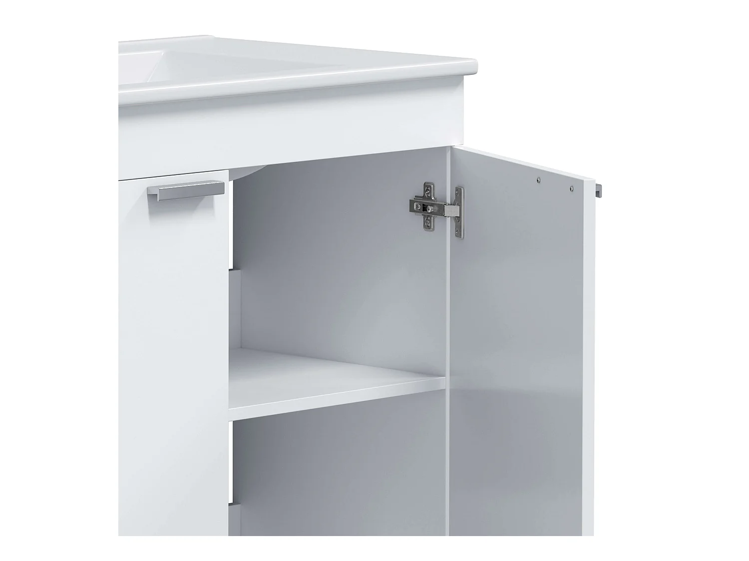 Meuble de salle de bain Atenea avec 2 portes pliantes, blanc, 80 cm