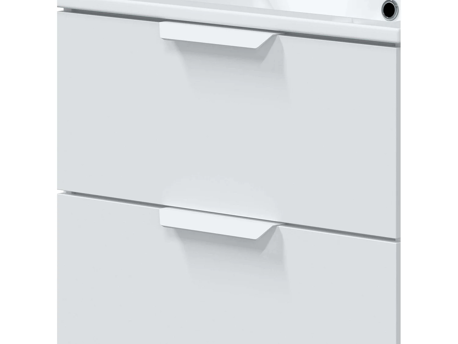 Meuble de salle de bain mural contemporain blanc brillant 60 cm (sans lavabo)