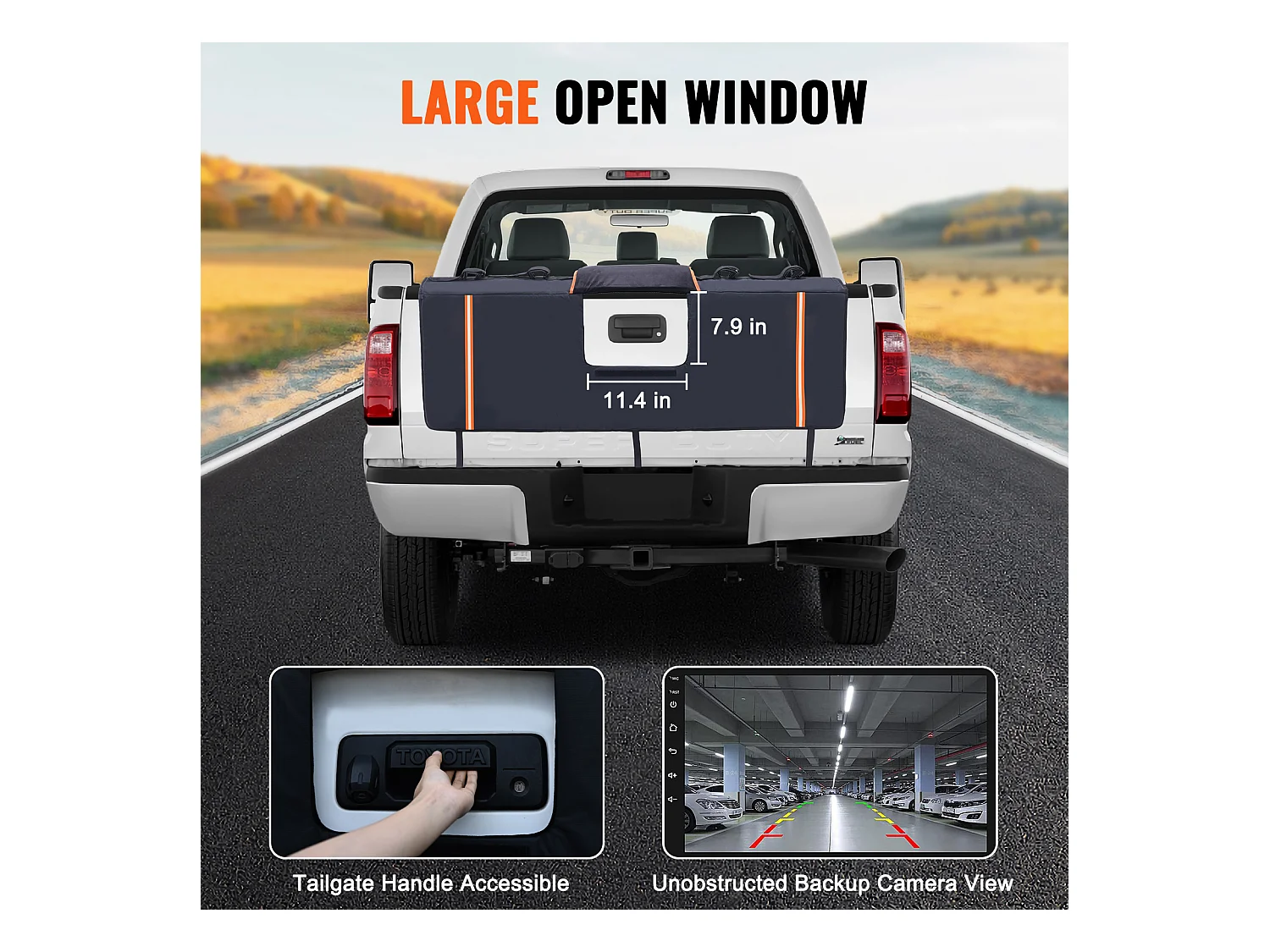 Coussin de Protection de Hayon SucceBuy 135x83 cm Coussin de Hayon Porte-Vélos avec 5 Sangles de Fixation Housse de Protection pour Hayon de Pick-up 2 Poches