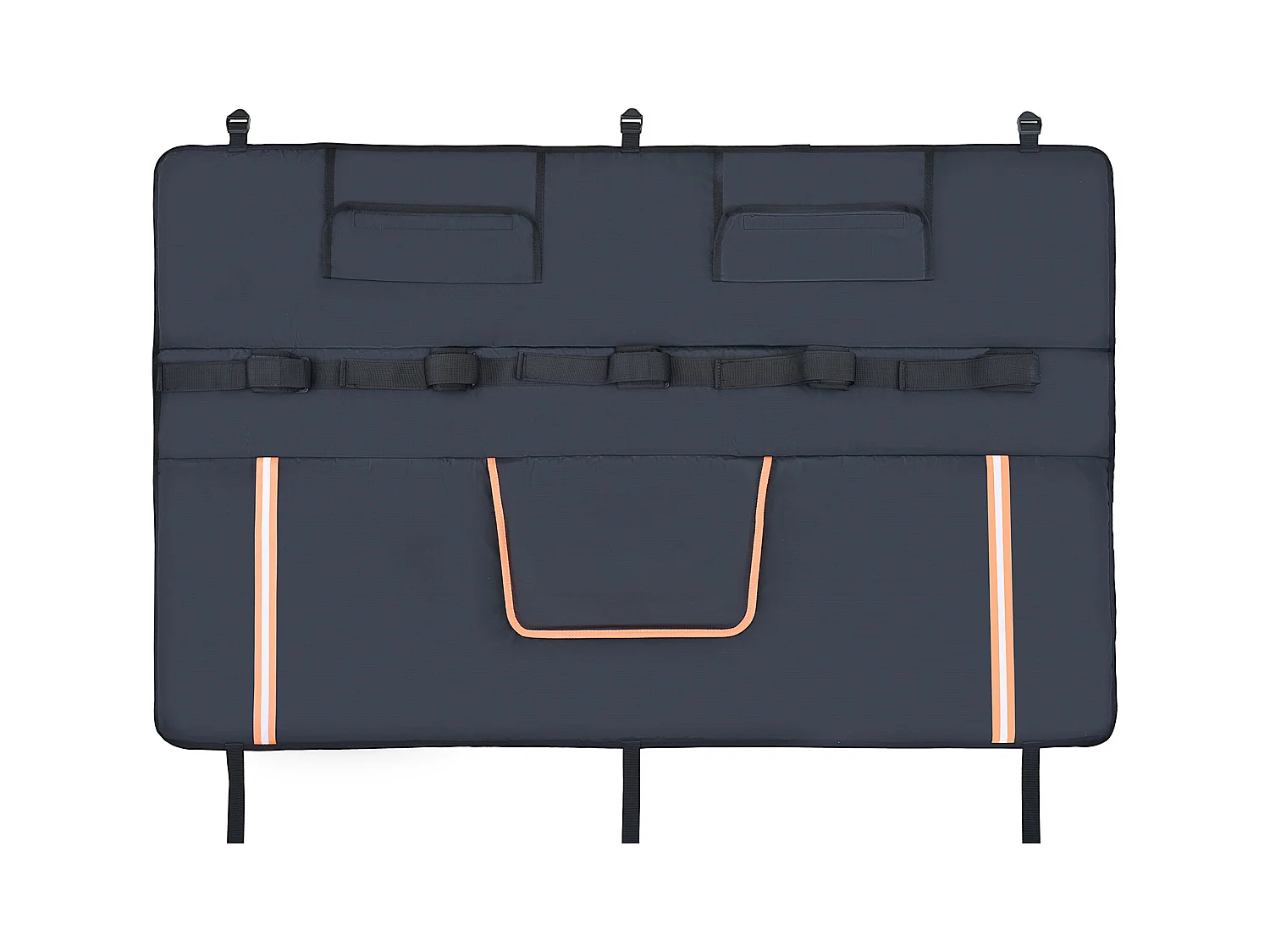Coussin de Protection de Hayon SucceBuy 135x83 cm Coussin de Hayon Porte-Vélos avec 5 Sangles de Fixation Housse de Protection pour Hayon de Pick-up 2 Poches