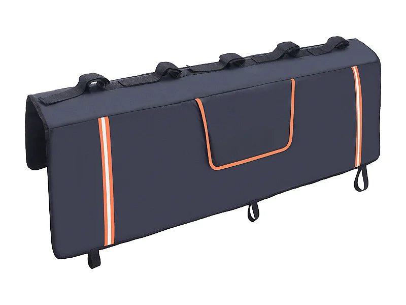 Coussin de Protection de Hayon SucceBuy 135x83 cm Coussin de Hayon Porte-Vélos avec 5 Sangles de Fixation Housse de Protection pour Hayon de Pick-up 2 Poches