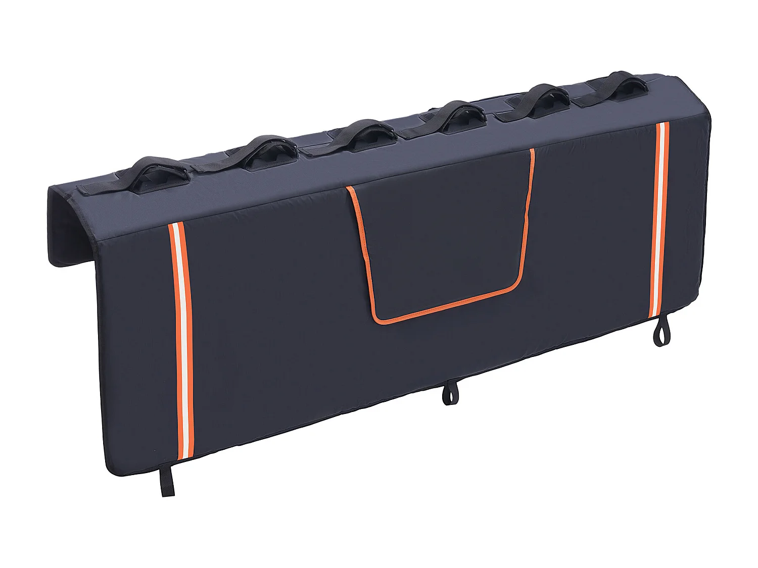 Beschermkussen SucceBuy voor Achterklep 157x93 cm Fietsendrager Achterklepkussen van PVC en Schuim Hoes ter Bescherming voor Achterklep van Pick-up 6 Riemen