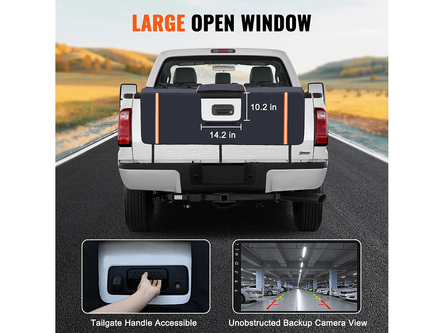 Beschermkussen SucceBuy voor Achterklep 157x93 cm Fietsendrager Achterklepkussen van PVC en Schuim Hoes ter Bescherming voor Achterklep van Pick-up 6 Riemen