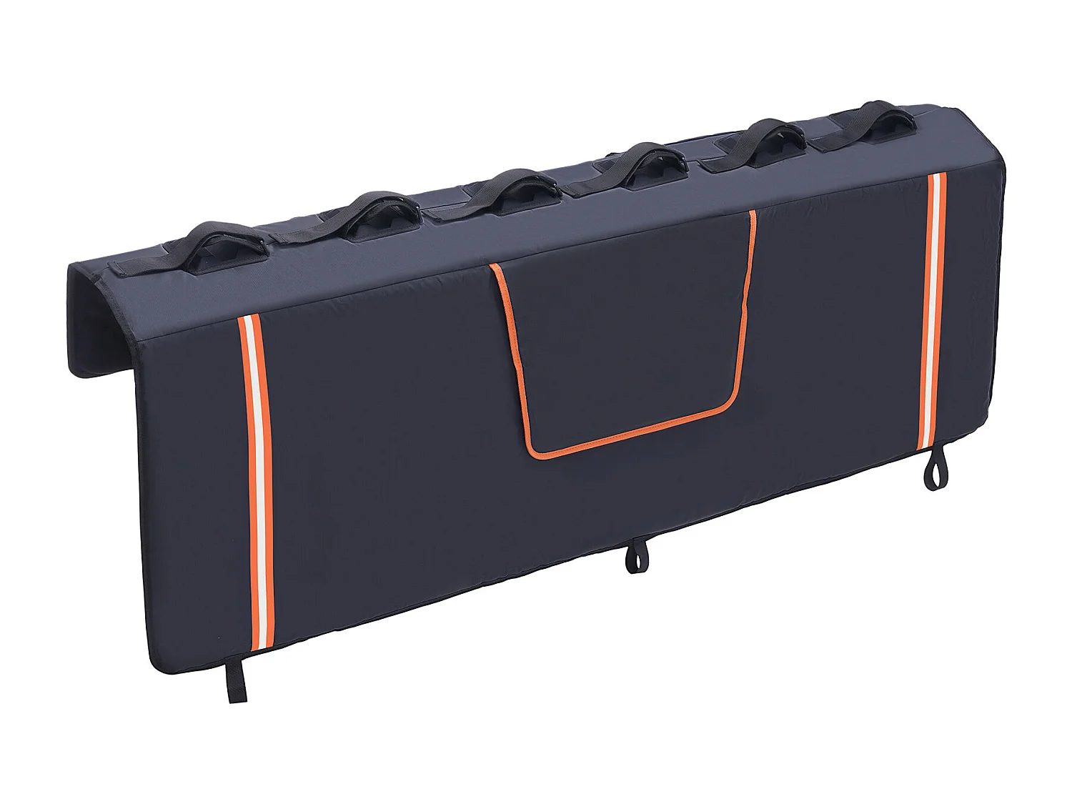 Beschermkussen SucceBuy voor Achterklep 157x93 cm Fietsendrager Achterklepkussen van PVC en Schuim Hoes ter Bescherming voor Achterklep van Pick-up 6 Riemen