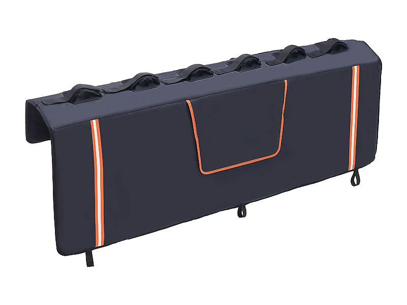 Coussin de Protection SucceBuy de Hayon 157x93 cm Coussin de Hayon Porte-Vélos en PVC et Éponge Housse de Protection pour Hayon de Pick-up 6 Sangles