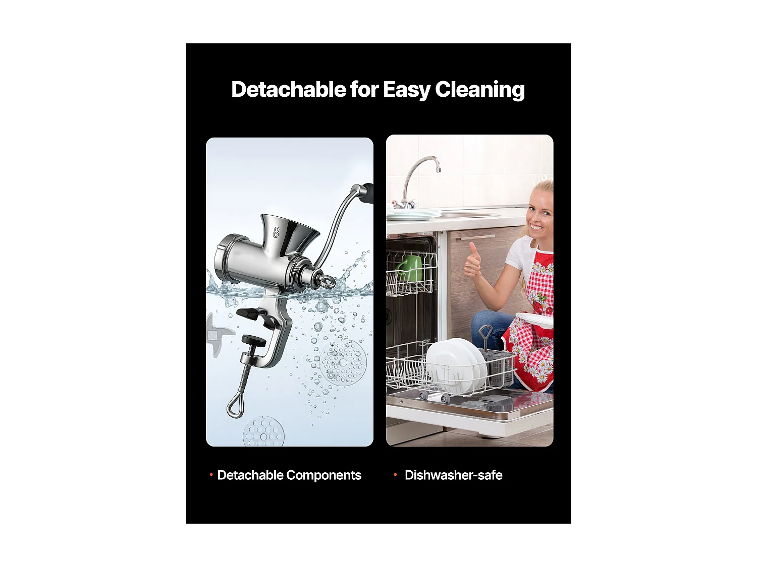 Tritacarne SucceBuy Manuale in Acciaio Inox 304, Tritacarne Manuale a Manovella con Morsetto da Tavolo, Imbottitore per Salsicce con 2 Piastre di Macinazione