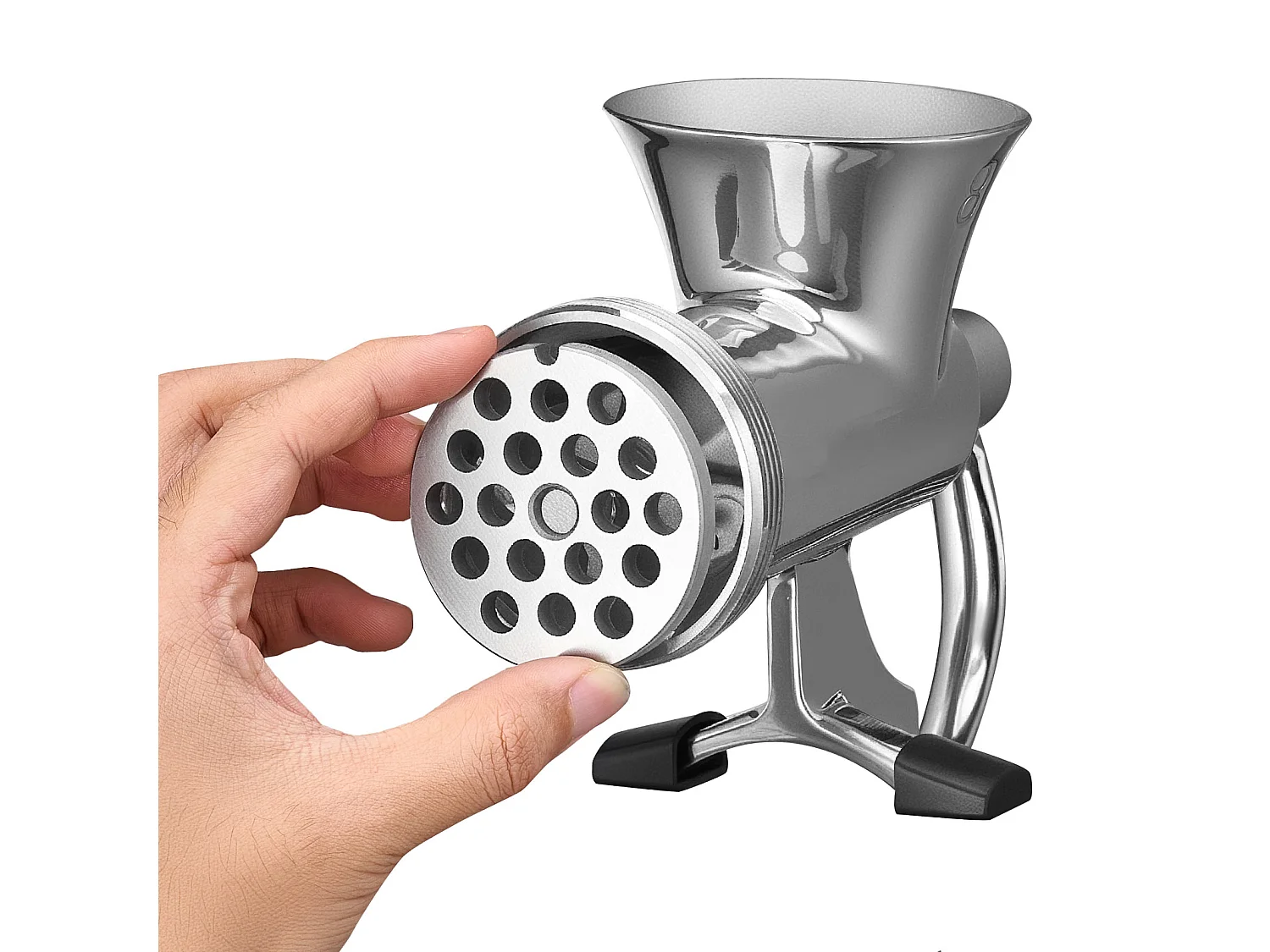 Tritacarne SucceBuy Manuale in Acciaio Inox 304, Tritacarne Manuale a Manovella con Morsetto da Tavolo, Imbottitore per Salsicce con 2 Piastre di Macinazione