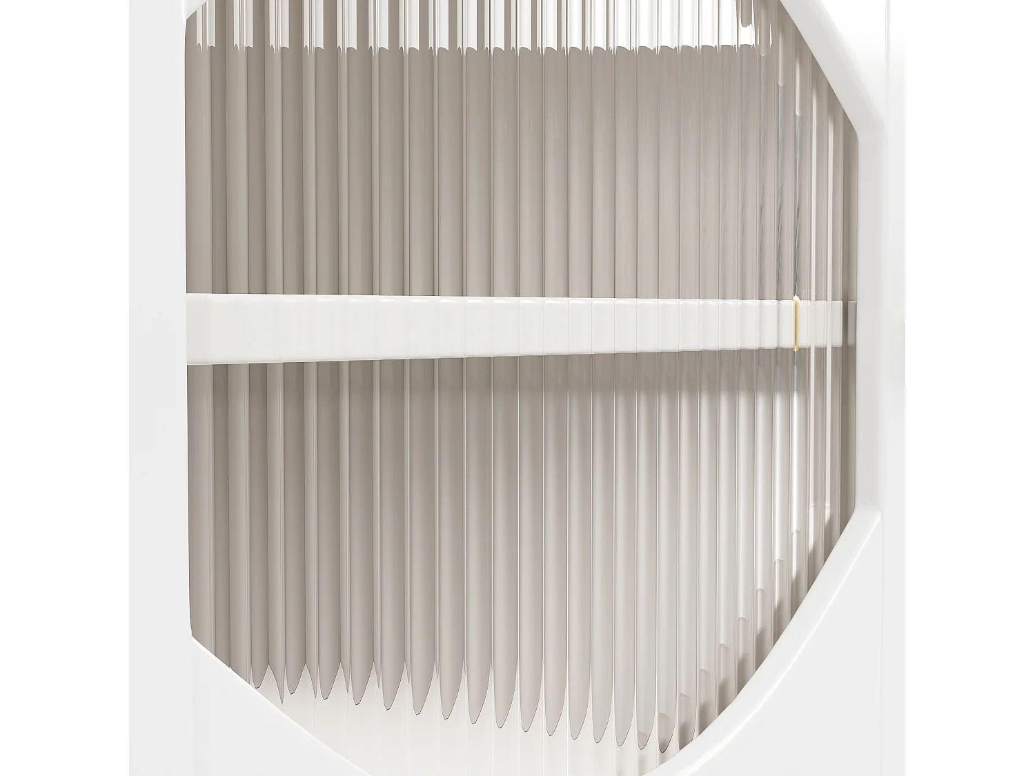 Buffet blanc - Buffet avec 1 tiroir et 2 portes vitrées - 2 rangements ouverts