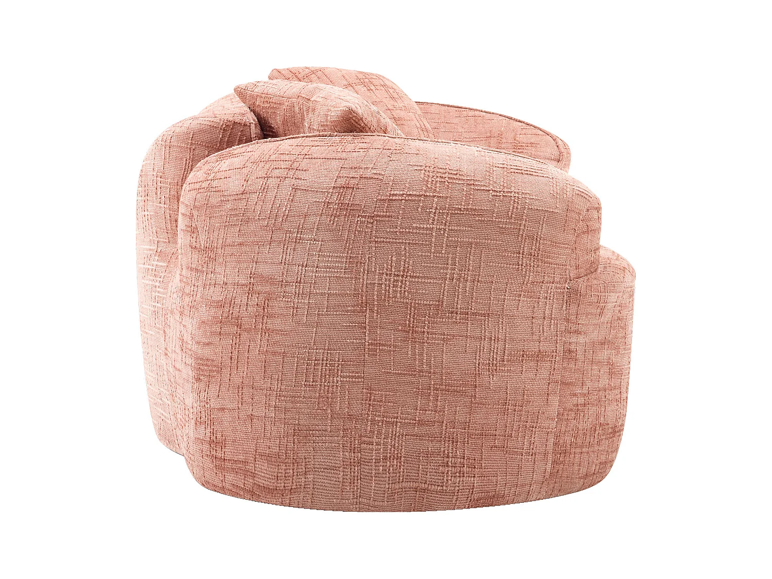 Canapé 2 places rose - Canapé droit avec 2 coussins et accoudoirs - chenille