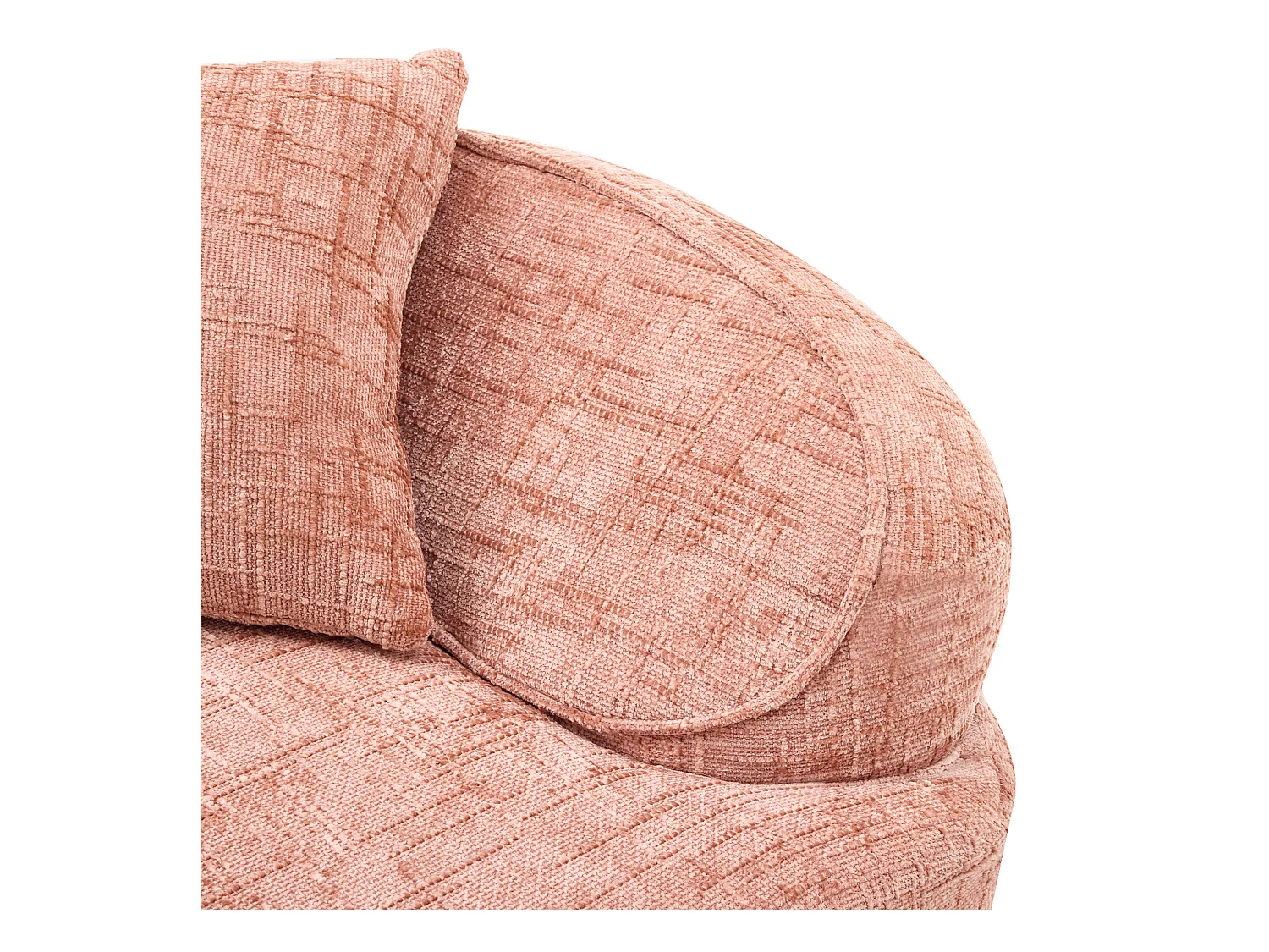Canapé 2 places rose - Canapé droit avec 2 coussins et accoudoirs - chenille