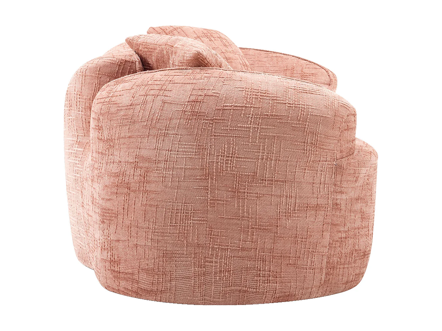 Różowa sofa 2-osobowa - Prosta sofa z 2 poduszkami i podłokietnikami - szenil