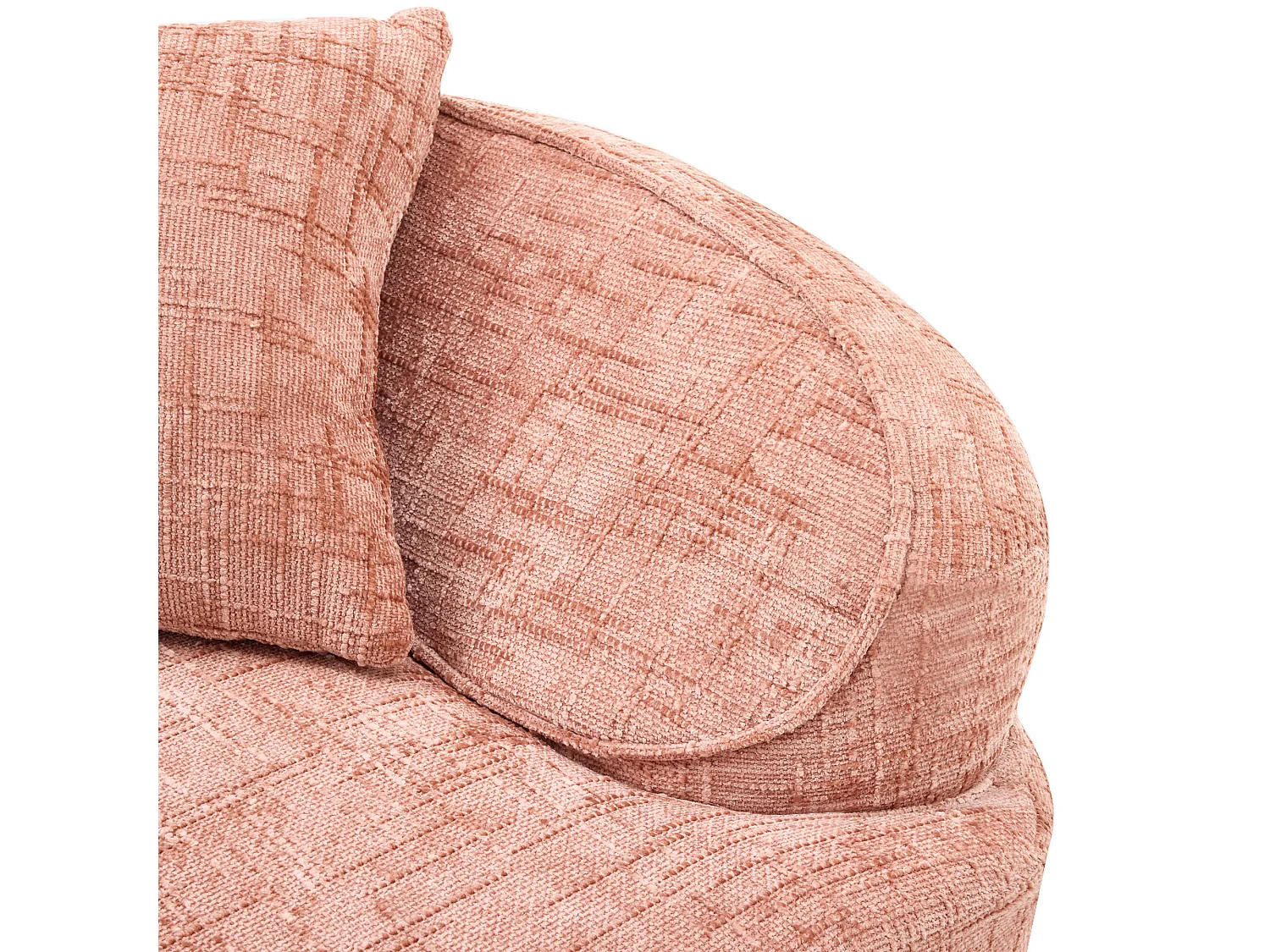 Różowa sofa 2-osobowa - Prosta sofa z 2 poduszkami i podłokietnikami - szenil