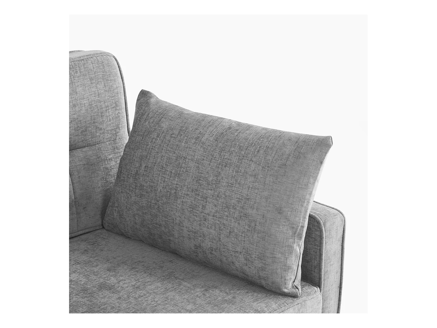 Sofá de 2 lugares cinza claro - Sofá de sala com encosto ajustável e função de cama retrátil - 2 almofadas e apoios de braços - chenille