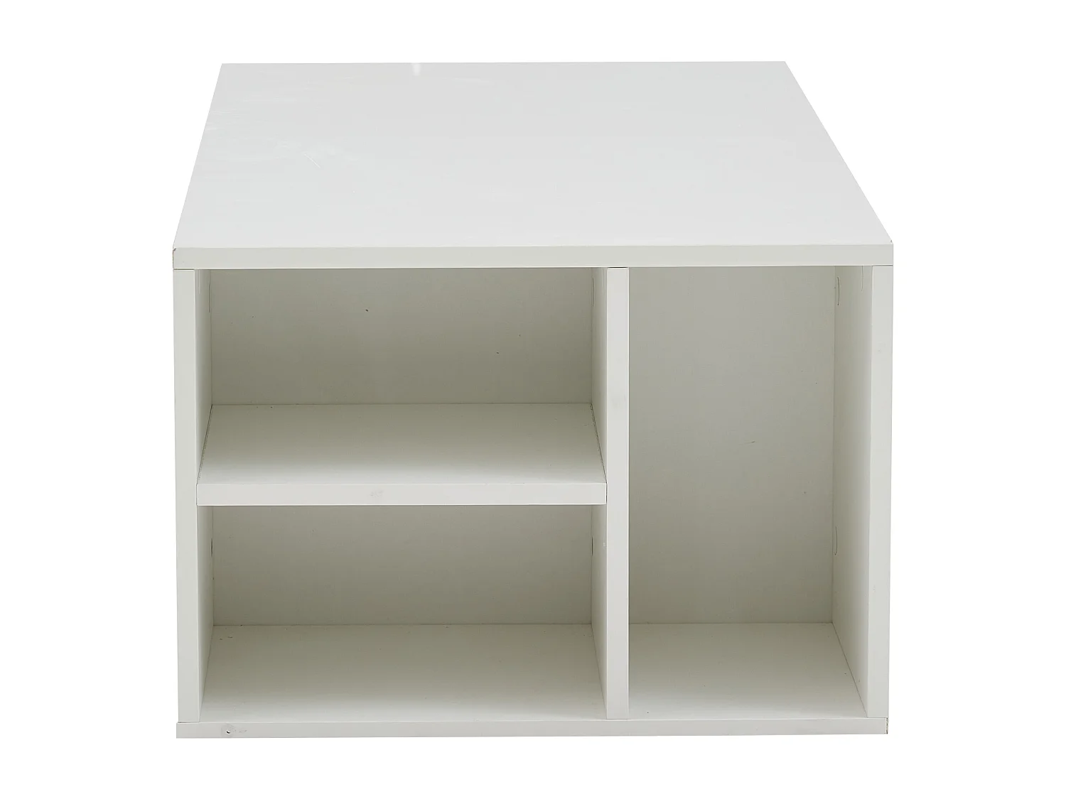 Table basse blanc - Table basse avec éclairage LED et 2 tiroirs - rangement ouvert