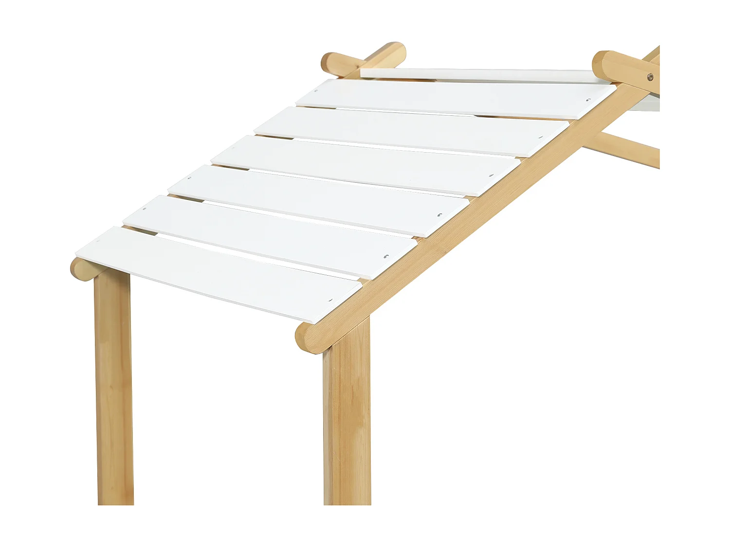 Lit simple 90 x 200 cm - Lit enfant style cabane en rondins - bois blanc - matelas non inclus