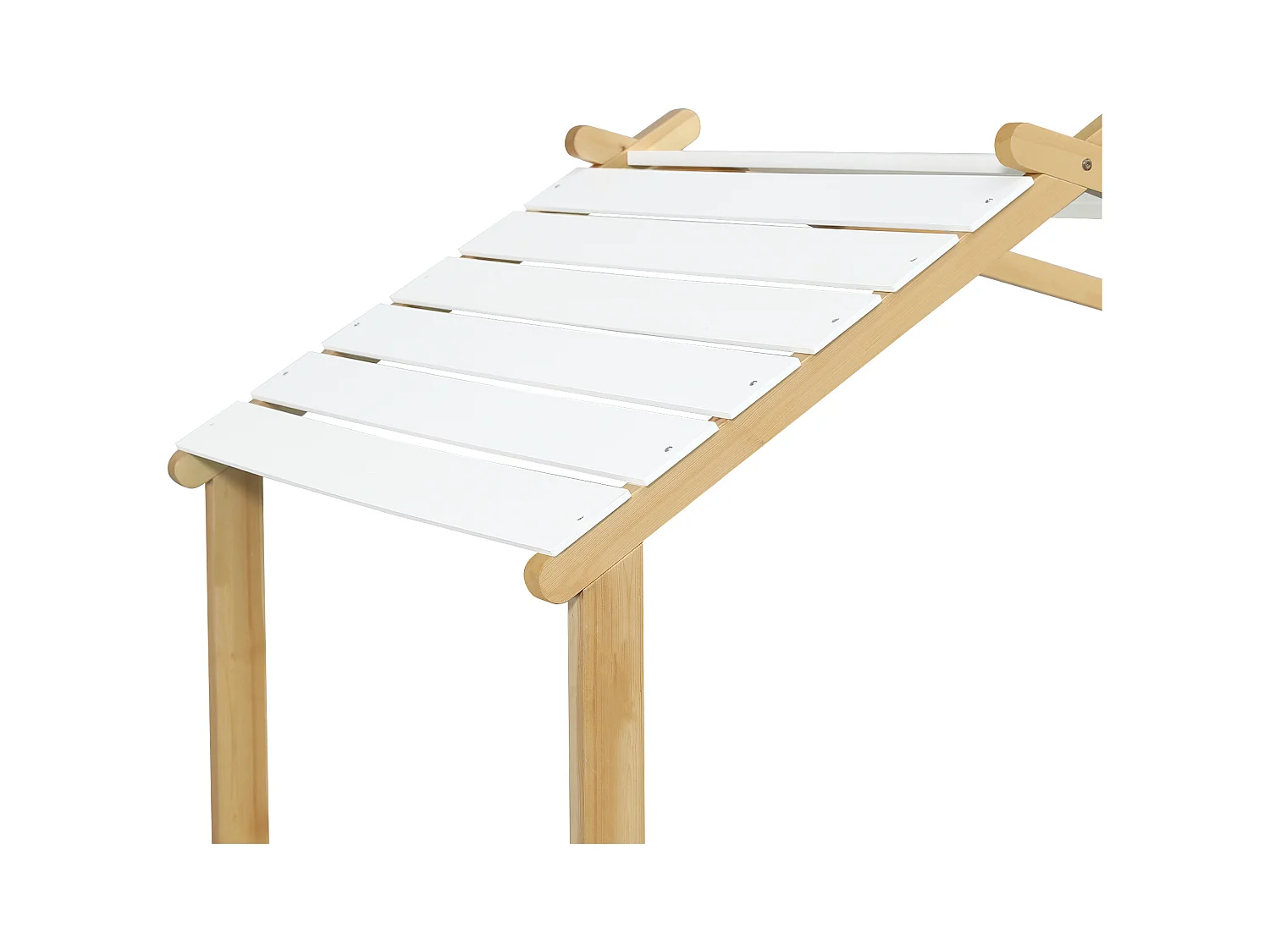 Cama individual 90 x 190 cm - Cama infantil estilo cabana de madeira - madeira branca - colchão não incluído