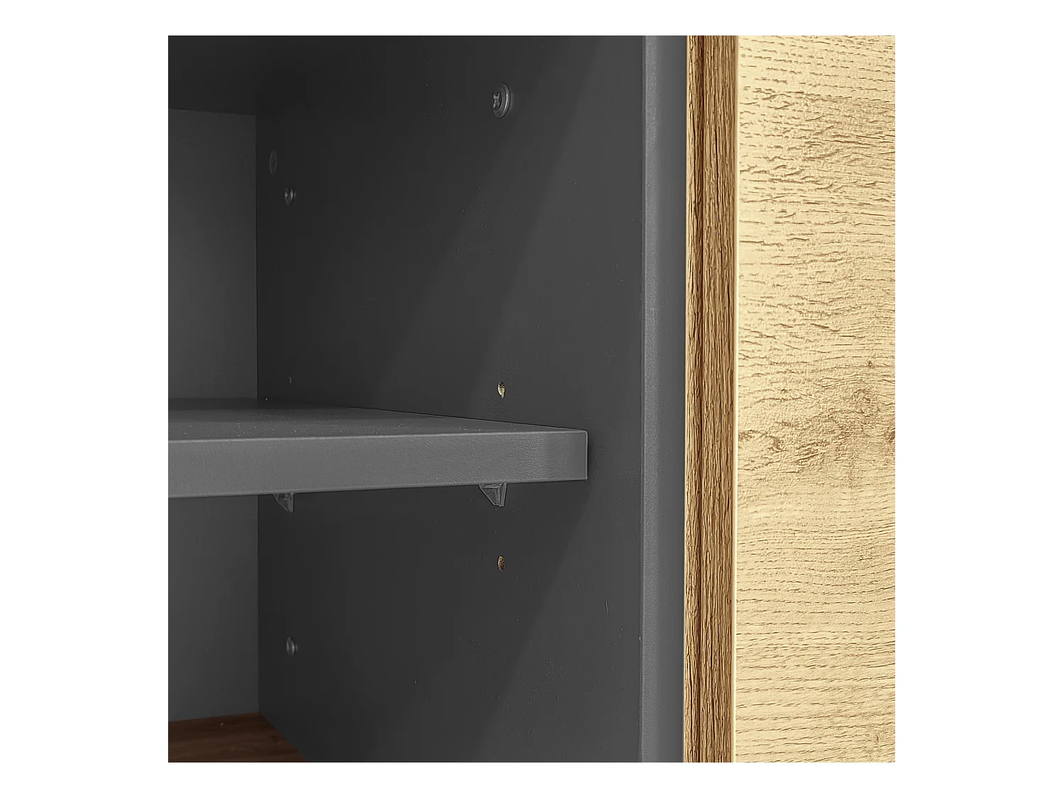 Drewniana szafka pod telewizor - szafka pod telewizor z 2 opuszczanymi drzwiami i 2 drzwiami na zawiasach - otwarta przestrzeń do przechowywania