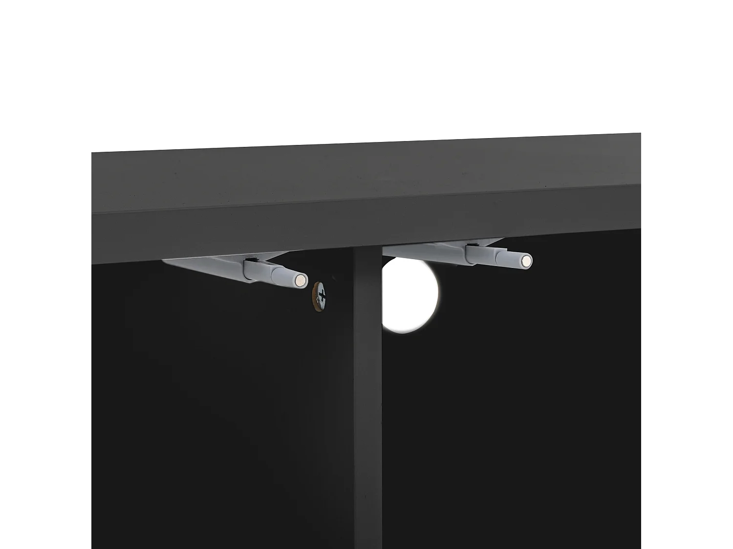 Czarny stojak pod telewizor - szafka pod telewizor z 4 drzwiami z kratownicą - złote akcenty i regulowane nóżki