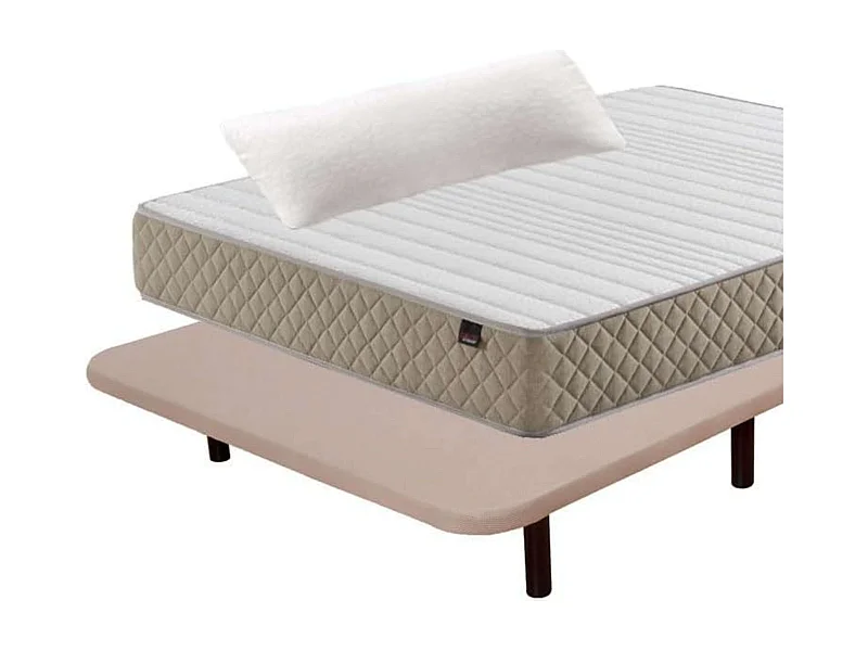 Pack Deluxe Descanso Completo 135x180 cm (colchón+Base+Patas+Almohada)