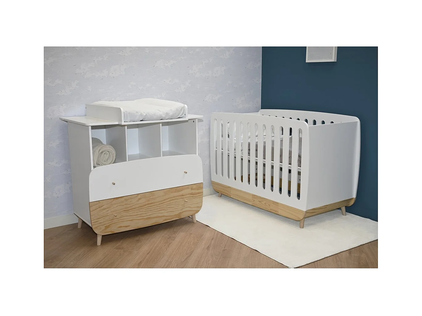 Lit berceau bébé " Firmiana " - 60 x 120 cm - Blanc mat