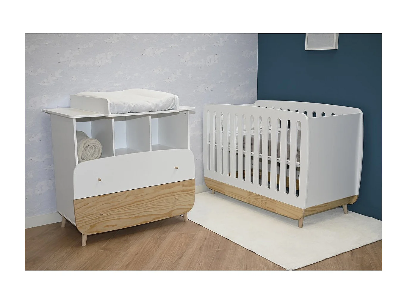 Cuna "Firmiana" - 60 x 120 cm - Blanco mate