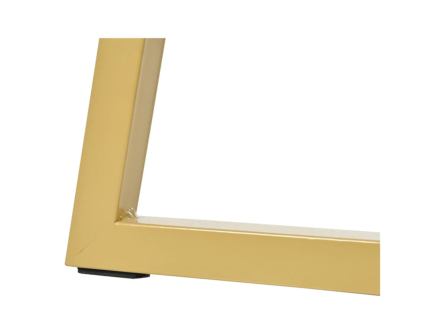 Table à manger blanc - Table à manger avec plateau en MDF et pieds en métal doré - décoration à motifs