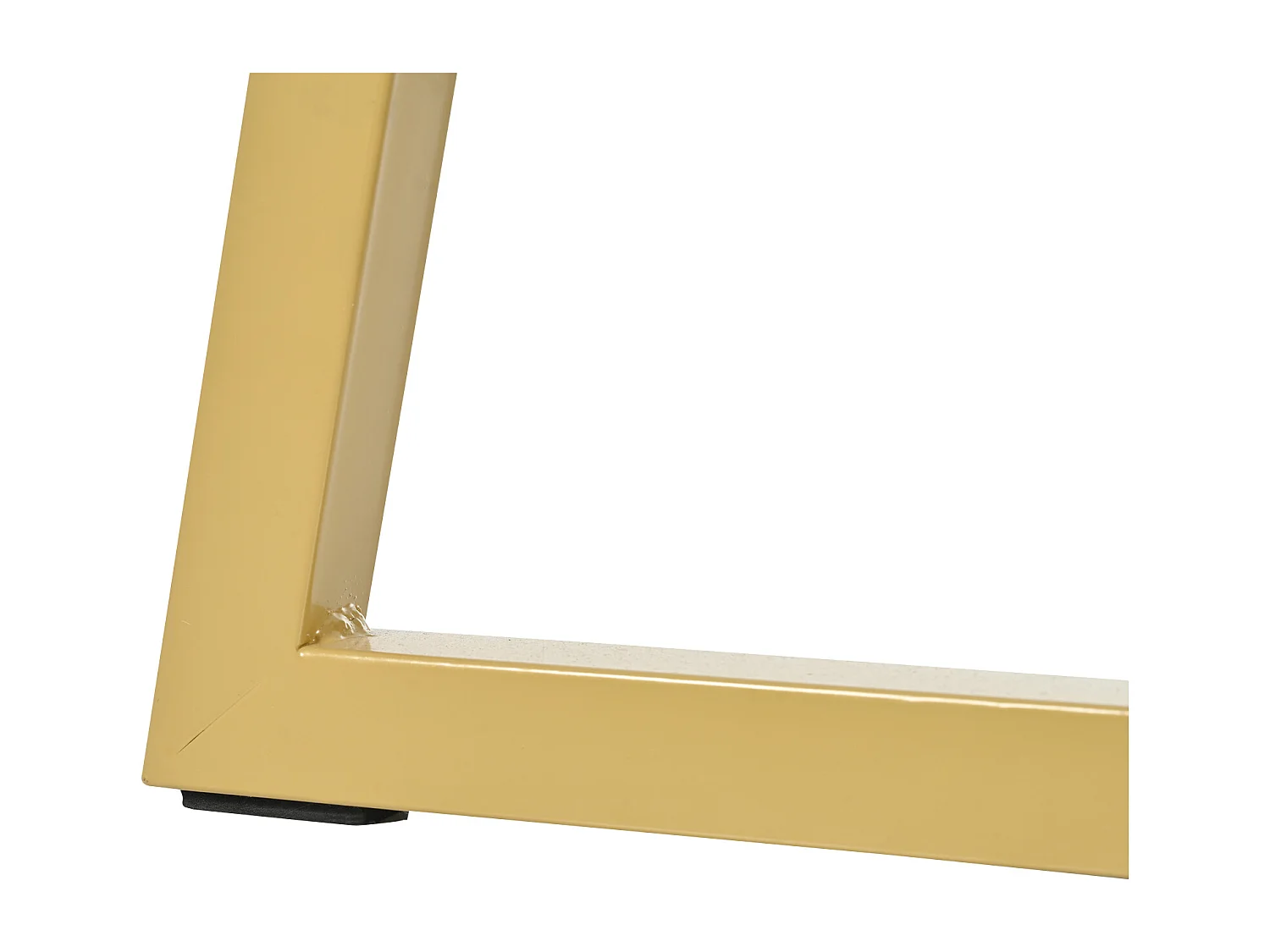 Table à manger blanc - Table à manger avec plateau en MDF et pieds en métal doré - décoration à motifs