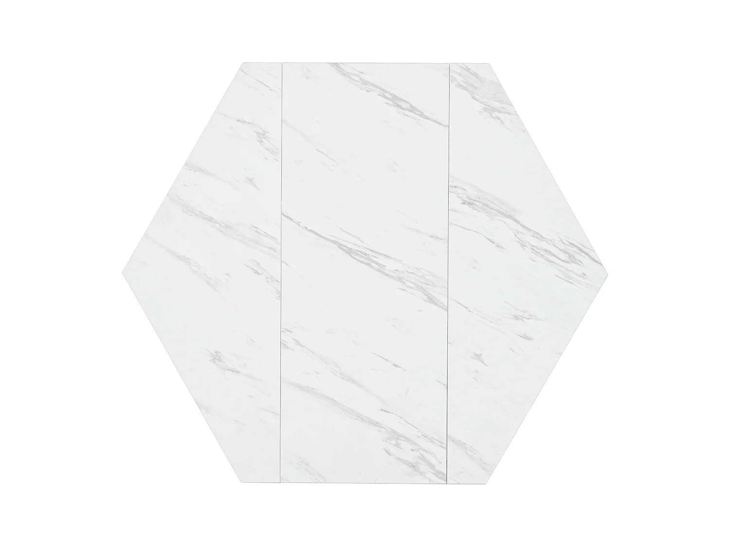 Table à manger blanc - Table à manger avec plateau hexagonal et structure en métal doré -  pour la salle à manger et le salon