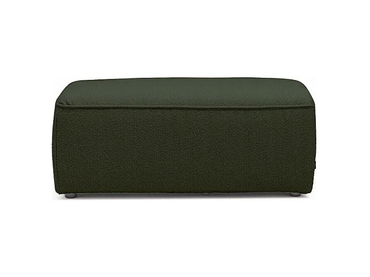 Noor - Pouf pour canapé modulable en tissu bouclette - Vert kaki