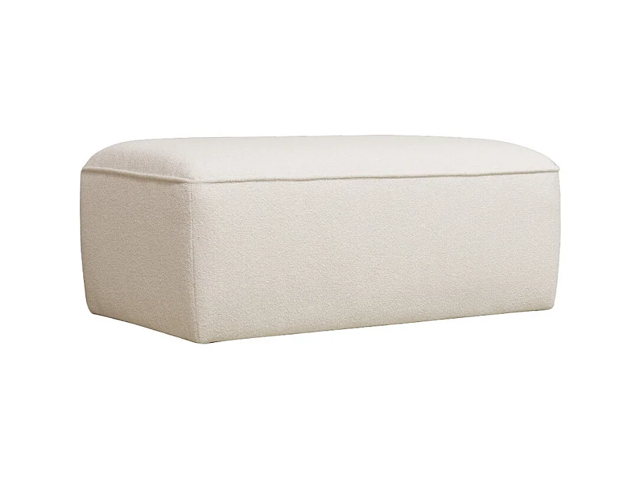 Noor - Pouf pour canapé modulable en tissu bouclette - Blanc ivoire