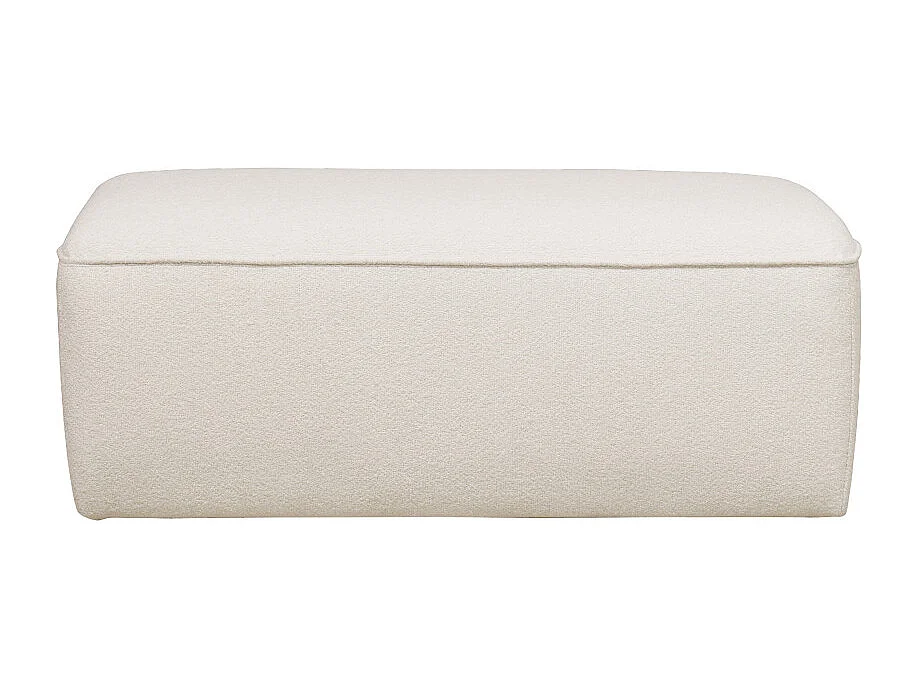 Noor - Pouf pour canapé modulable en tissu bouclette - Blanc ivoire