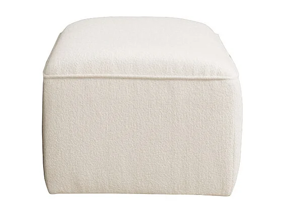 Noor - Pouf pour canapé modulable en tissu bouclette - Blanc ivoire
