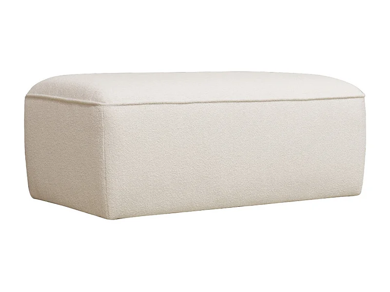 Noor - Pouf pour canapé modulable en tissu bouclette - Blanc ivoire